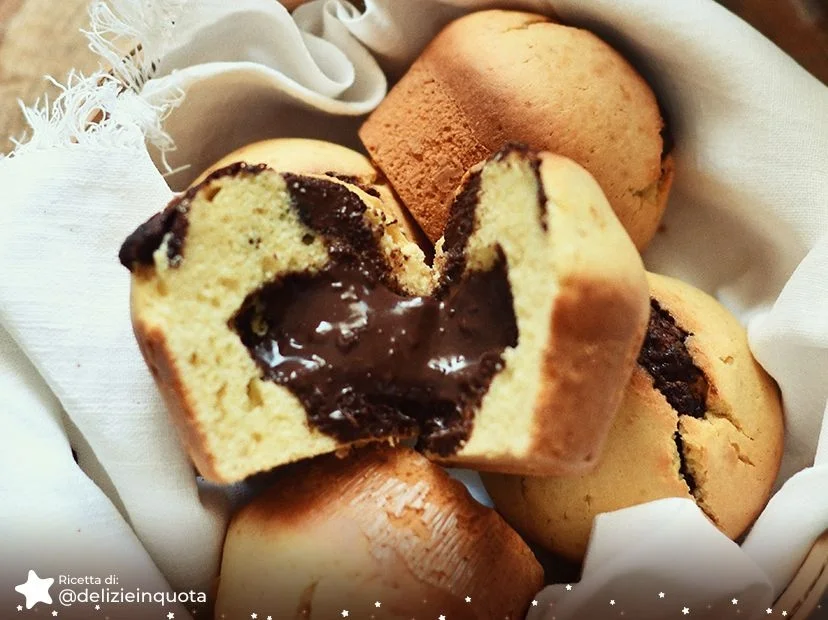 Muffin con cuore di Crema Pan di Stelle