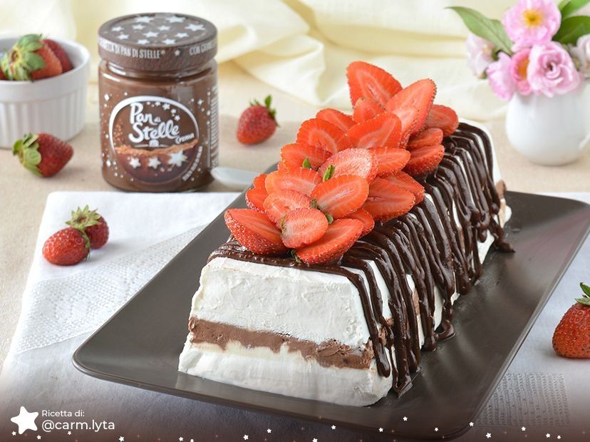 Tronchetto gelato allo yogurt con Crema Pan di Stelle Tronchetto gelato allo yogurt con Crema Pan di Stelle