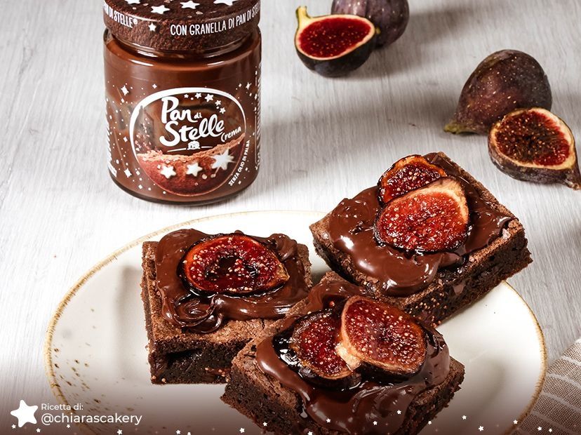 Brownies con Crema Pan di Stelle e fichi