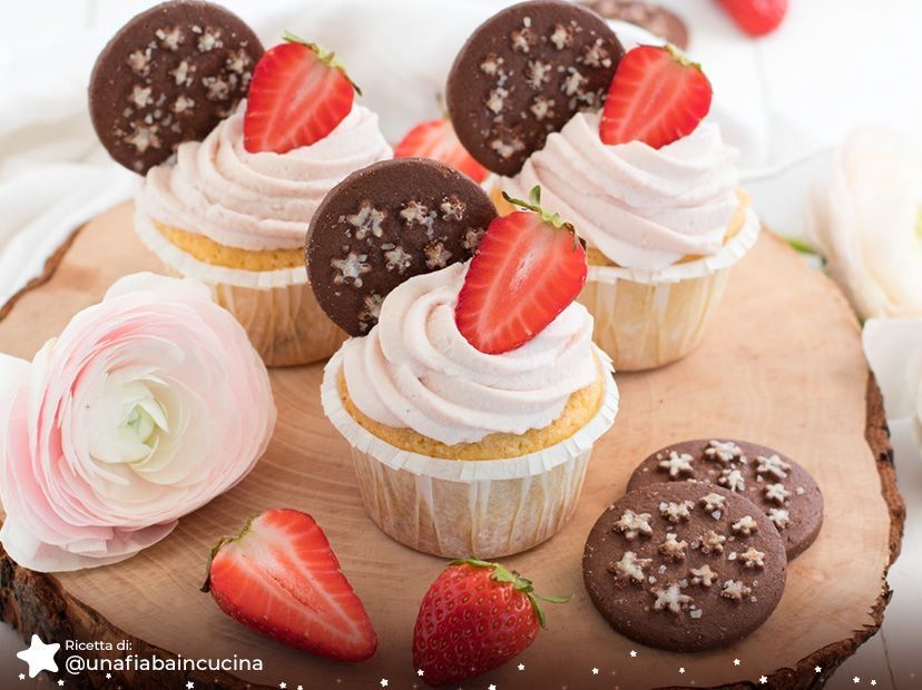 Cupcake Pan di Stelle e fragole