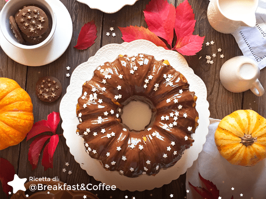Bundt Cake alla Zucca con Ripieno di Biscotti
